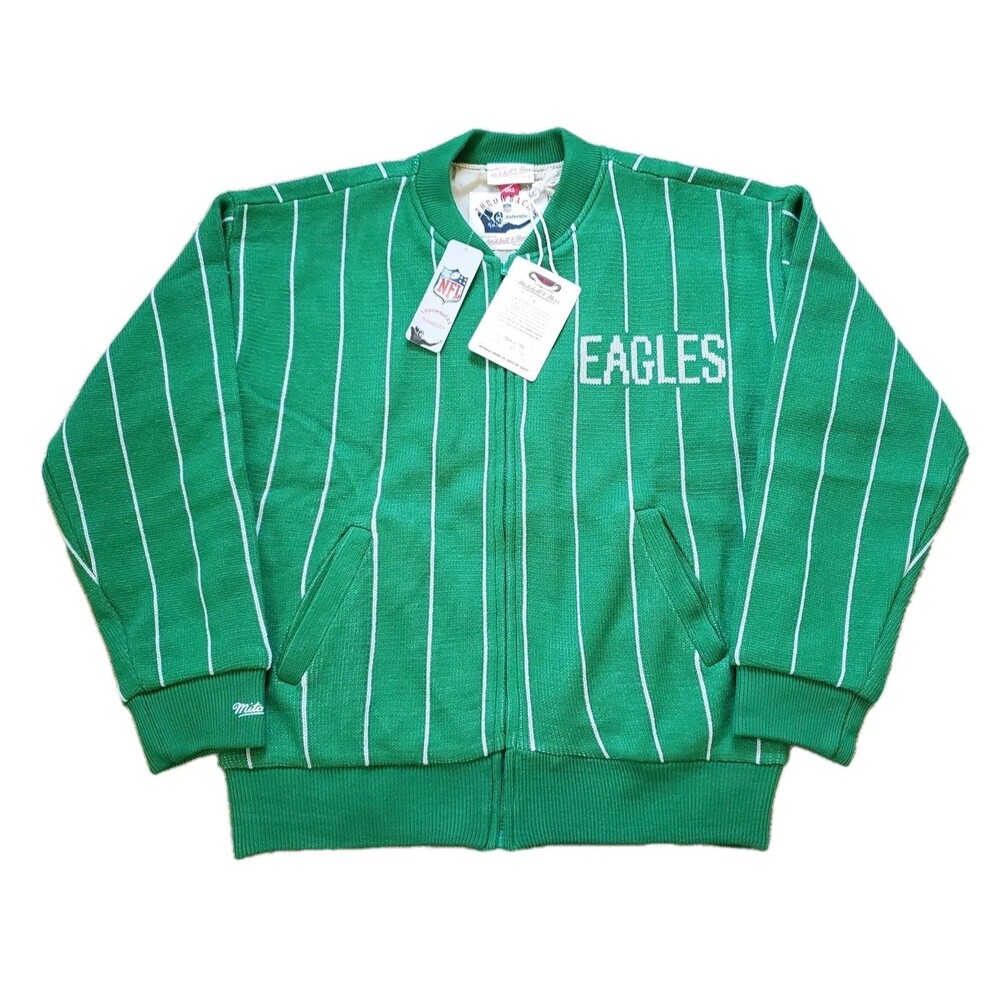 Philadelphia Eagles 1987 Mitchell & Ness Medium Mens Throwback Full Zip Sweater
